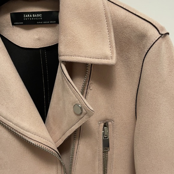 Light Pink Biker Style Jacket with Silver Hardware - Picture 5 of 10